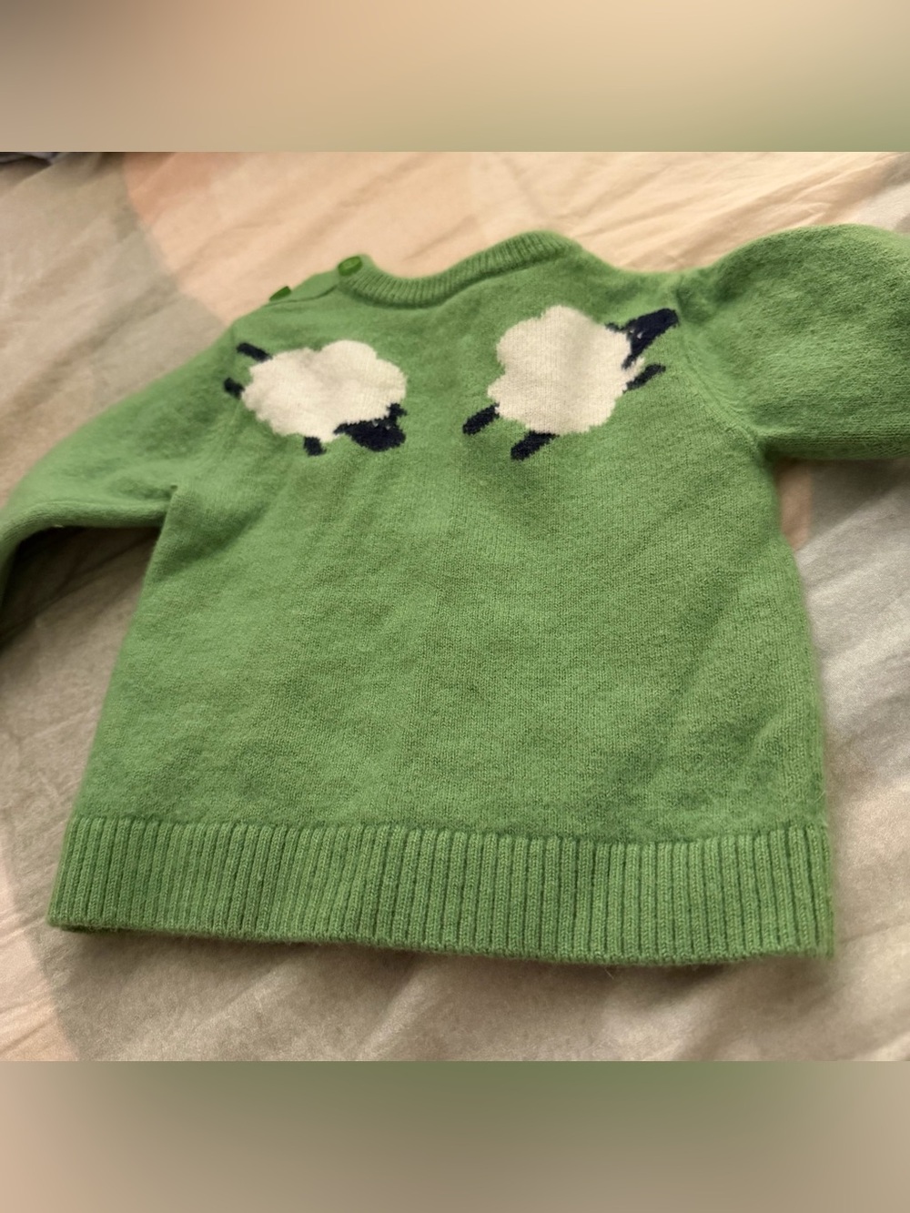 Jacadi | Green Wool Crewneck Baby Sweater - Picture 5 of 5